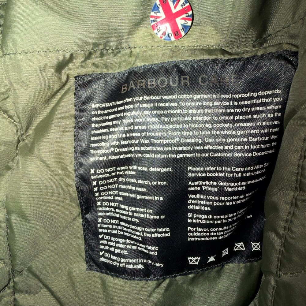 Barbour International 1936 V Four Green Waxed Motorcycle Jacket Men's - Picture 5 of 5